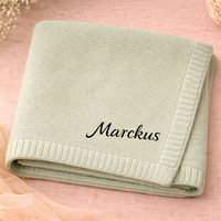 Thumbnail for Personalized Baby Blanket – Pehmeä ja ainutlaatuinen – henkilökohtaisesti brodeerattu puuvillapeitto