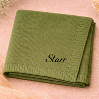Thumbnail for Personalized Baby Blanket – Pehmeä ja ainutlaatuinen – henkilökohtaisesti brodeerattu puuvillapeitto