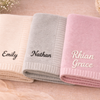 Personalized Baby Blanket – Pehmeä ja ainutlaatuinen – henkilökohtaisesti brodeerattu puuvillapeitto
