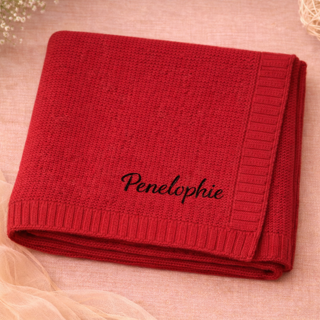 Personalized Baby Blanket – Pehmeä ja ainutlaatuinen – henkilökohtaisesti brodeerattu puuvillapeitto