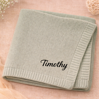 Thumbnail for Personalized Baby Blanket – Pehmeä ja ainutlaatuinen – henkilökohtaisesti brodeerattu puuvillapeitto