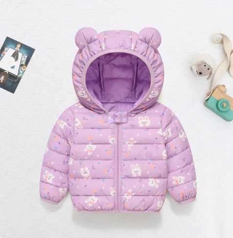 Mini Fashion™ - Lasten hupullinen kevyttoppatakki
