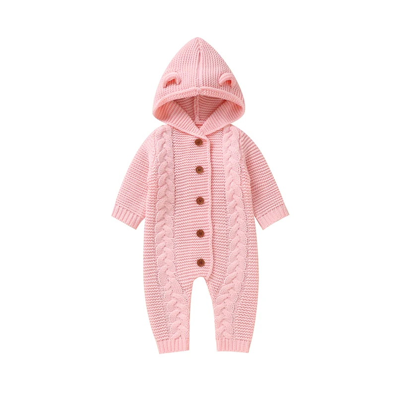 SoftKnit – Lämmin & Suloinen – Neulottu Vauvan Hupullinen Haalari