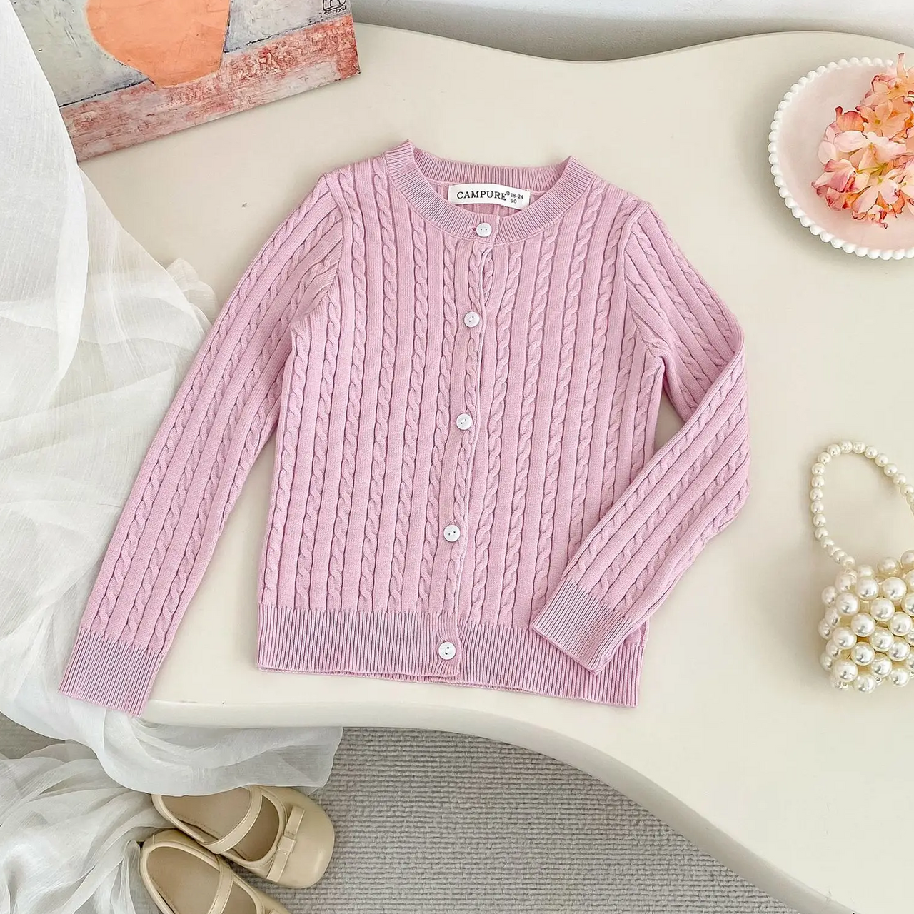 CozyBelle – Elegantti ja lämmin – neulottu neuletakki, jossa on napit