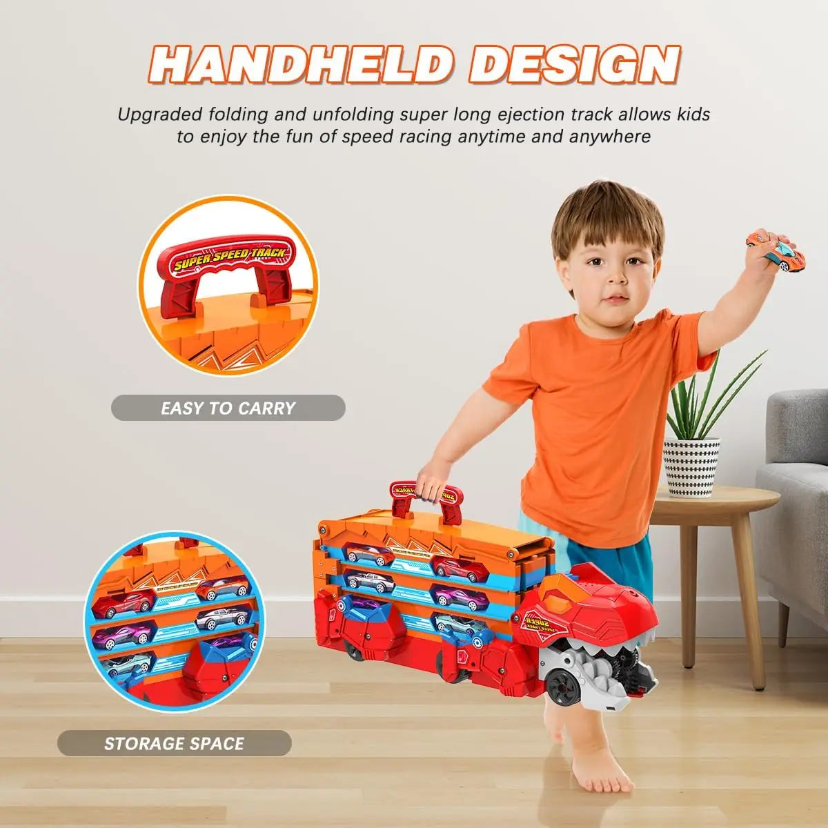 JurassicTruck™ – Kestävä ja hauska – taitettava Dino-kuljetuskärry