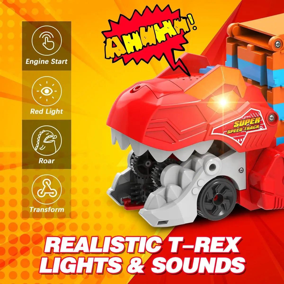 JurassicTruck™ – Kestävä ja hauska – taitettava Dino-kuljetuskärry