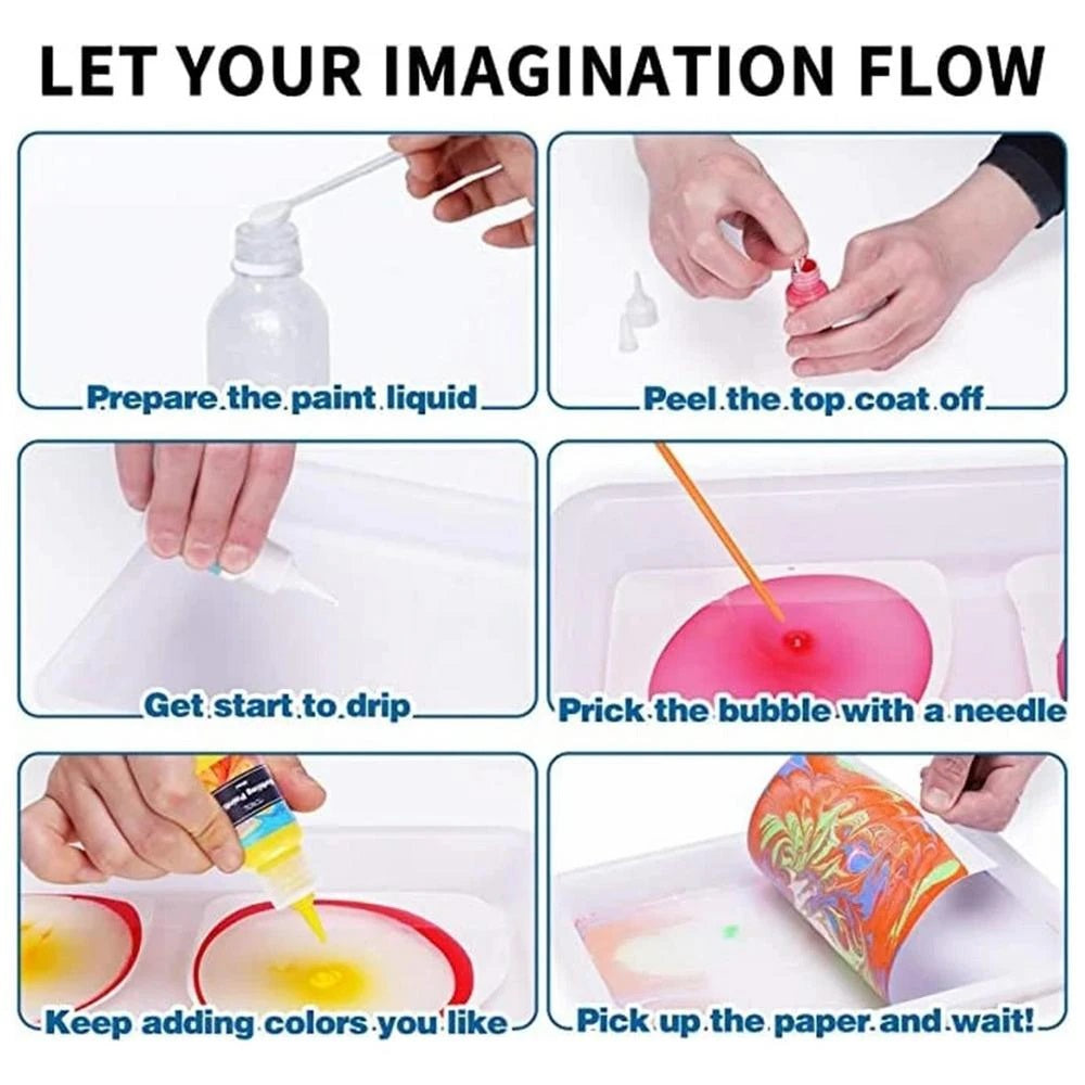 Water Marbling Verf Set™ - Kleurrijk kunstwerk op waterbasis | Verf set