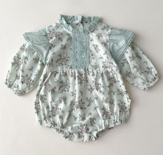 Mini Fashion™ - Pitkähihainen - Tyttöjen röyhelöbody