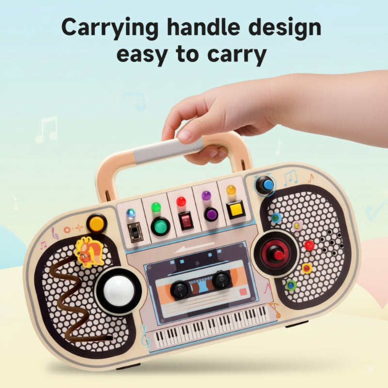 Wooden Busy Board – Motoriset taidot ja vuorovaikutus – Musiikkitaulun aktiviteetit