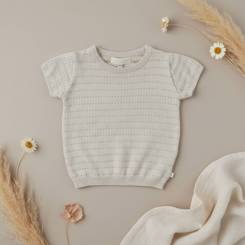 Bella Knit Top & Skirt – Kevyt ja ilmava – neulottu lasten kesäsetti
