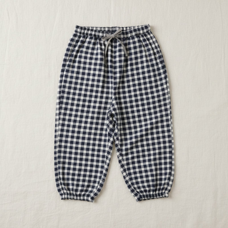 Plaid Cotton Pants – Kevyt ja hengittävä – rento ballon- tai harem-tyyliset housut