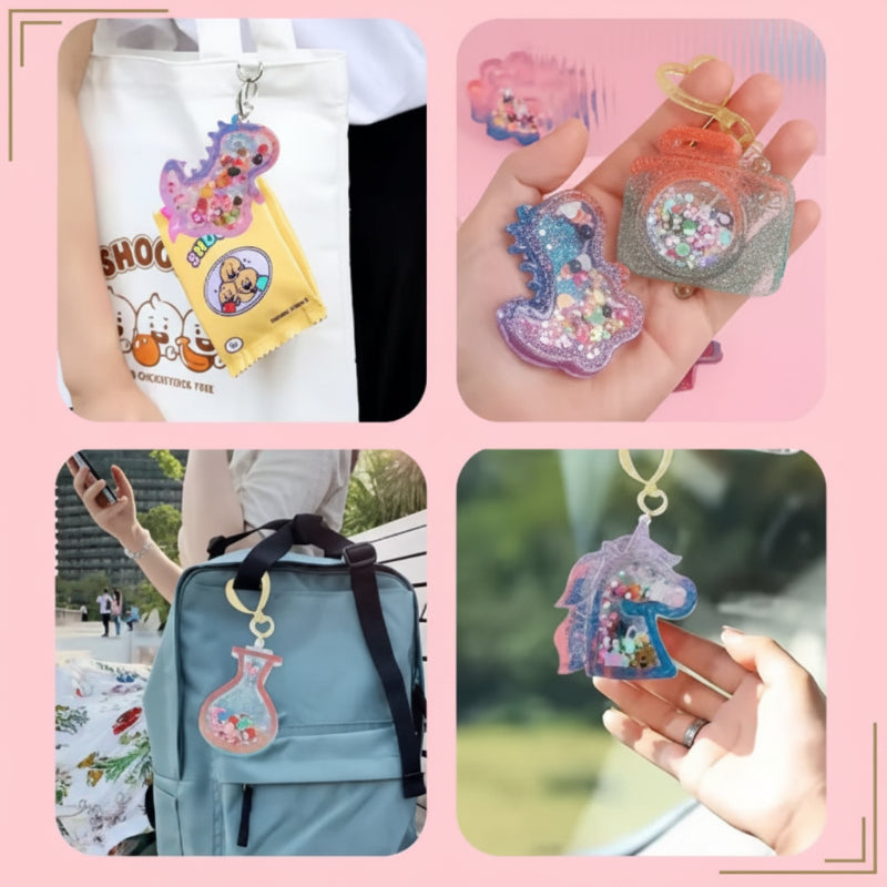 DIY Crystal Keychain Kit – Luova & leikkisä – avaimenperän askartelusetti