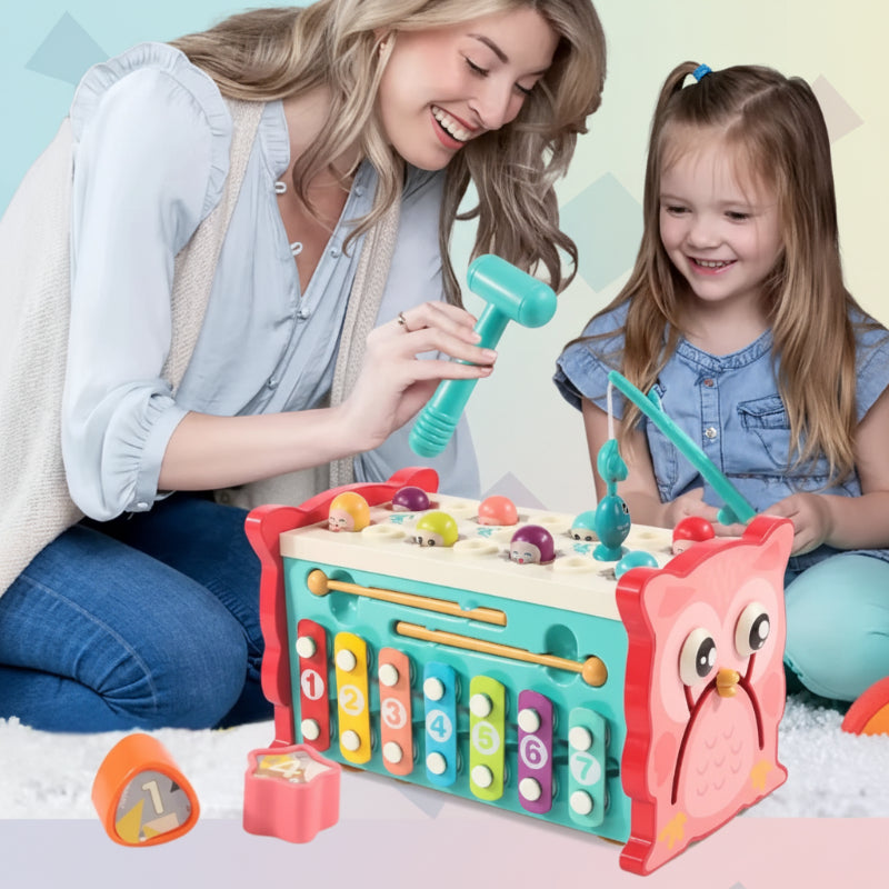 Montessori Hammering Toy – Motoriset taidot ja oppiminen – 8-osainen leikkisetti