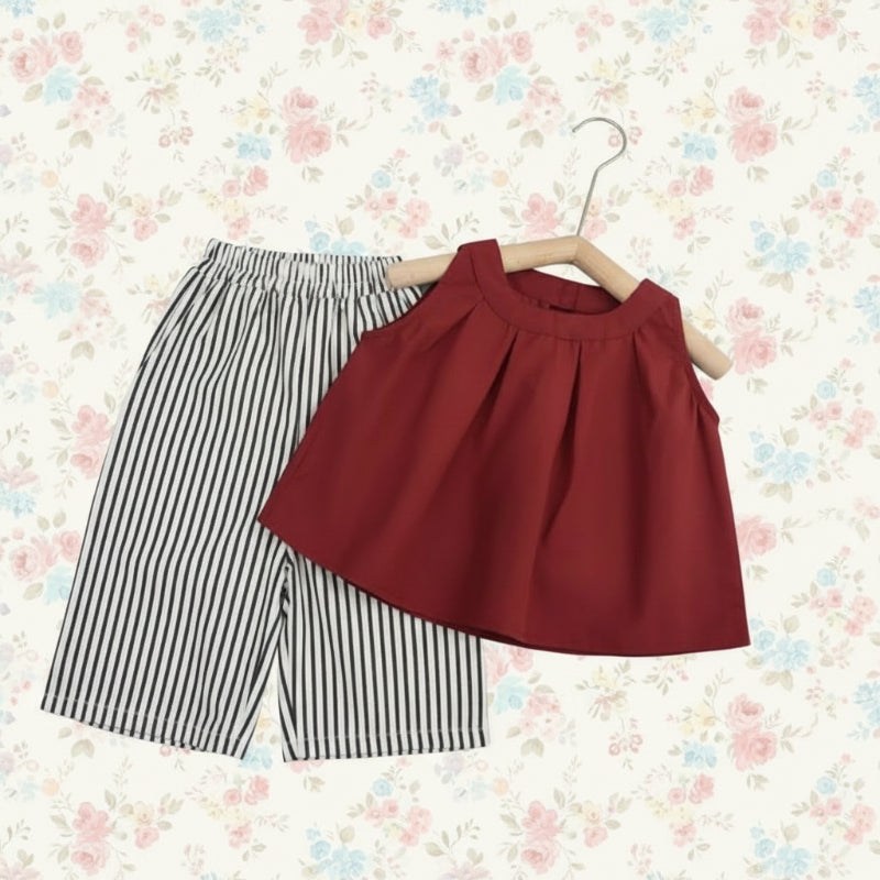 Sleeveless Tops & Pants – Pehmeä ja tyylikäs – Lasten vaatteiden kesäsetti