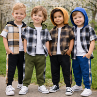 Thumbnail for Boys Checkered Outfit – Trendikäs ja mukava – Ruudullinen lastenvaatesetti