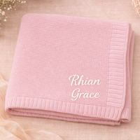 Thumbnail for Personalized Baby Blanket – Pehmeä ja ainutlaatuinen – henkilökohtaisesti brodeerattu puuvillapeitto