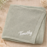 Thumbnail for Personalized Baby Blanket – Pehmeä ja ainutlaatuinen – henkilökohtaisesti brodeerattu puuvillapeitto