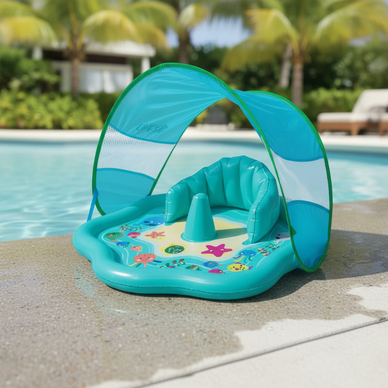 SplashPlay – Turvallinen ja hauska – vauvojen uima-allas aurinkosuojalla