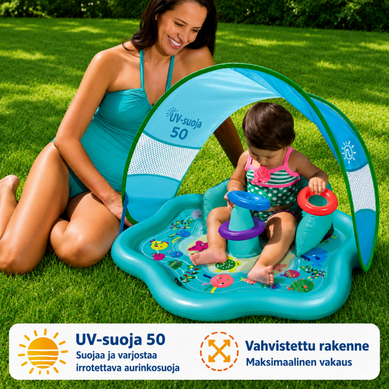 SplashPlay – Turvallinen ja hauska – vauvojen uima-allas aurinkosuojalla