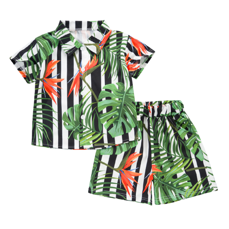 Mini Fashion™ - Raikas & iloinen - Kukkainen poikien setti
