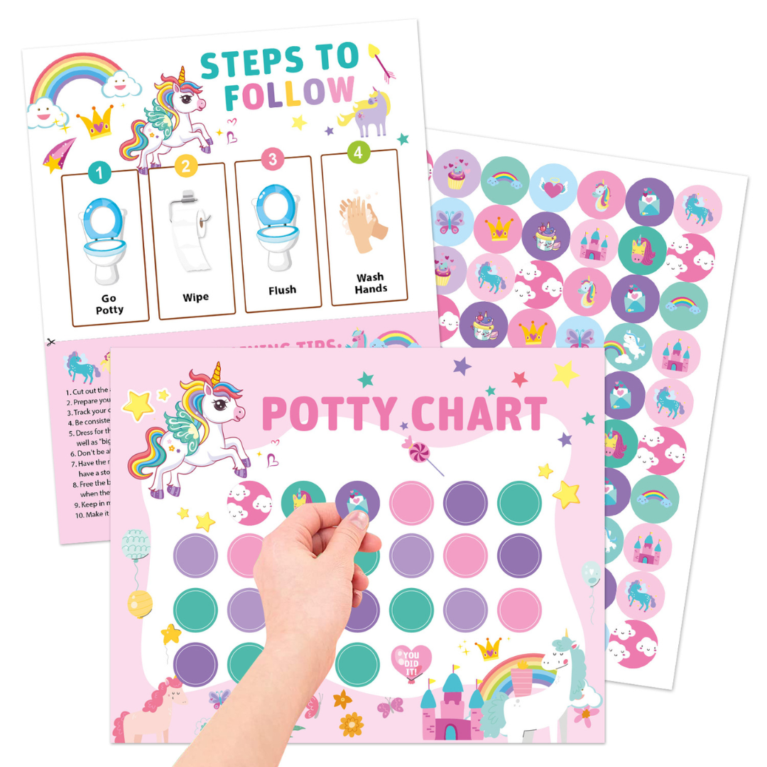Potty Training – Leikkisä & motivoiva - potta koulutus kortti tarroilla