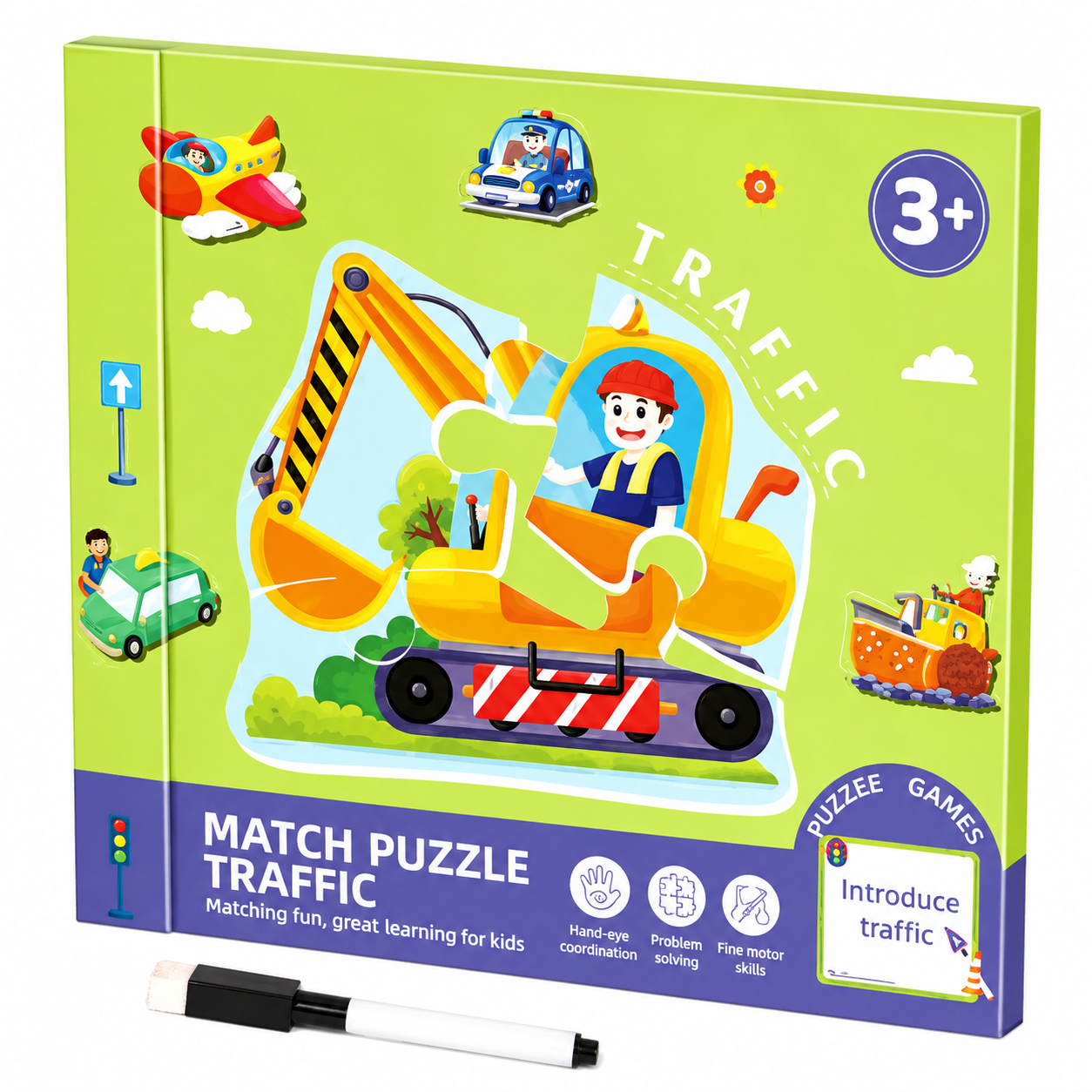 SmartMatch – Leikkisä ja opettavainen – Magneettinen 2-in-1-piirustus- ja palapelikirja