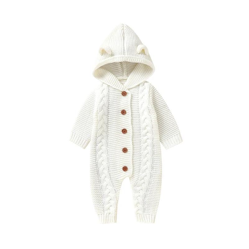 SoftKnit – Lämmin & Suloinen – Neulottu Vauvan Hupullinen Haalari