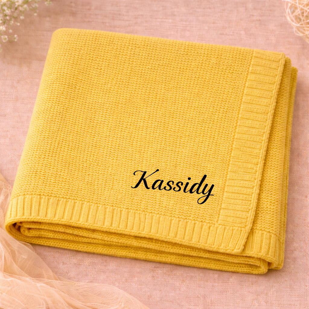 Personalized Baby Blanket – Pehmeä ja ainutlaatuinen – henkilökohtaisesti brodeerattu puuvillapeitto