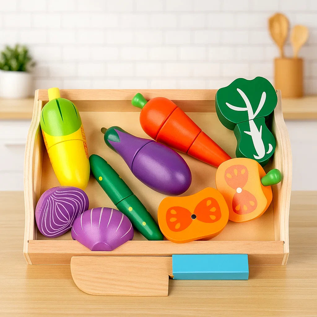 MiniChef – Hauska ja luova – Puinen magneettinen keittiöleikkisetti
