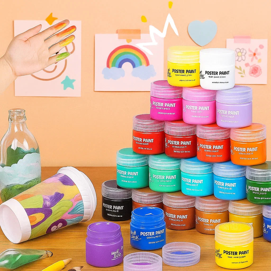 PaintJoy – Värikäs ja luova – Sormiväri- ja guassivärisetti