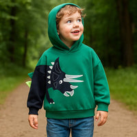 Thumbnail for DinoStyle – Lämmin ja hengittävä – huppari, jossa Triceratops-kuvio