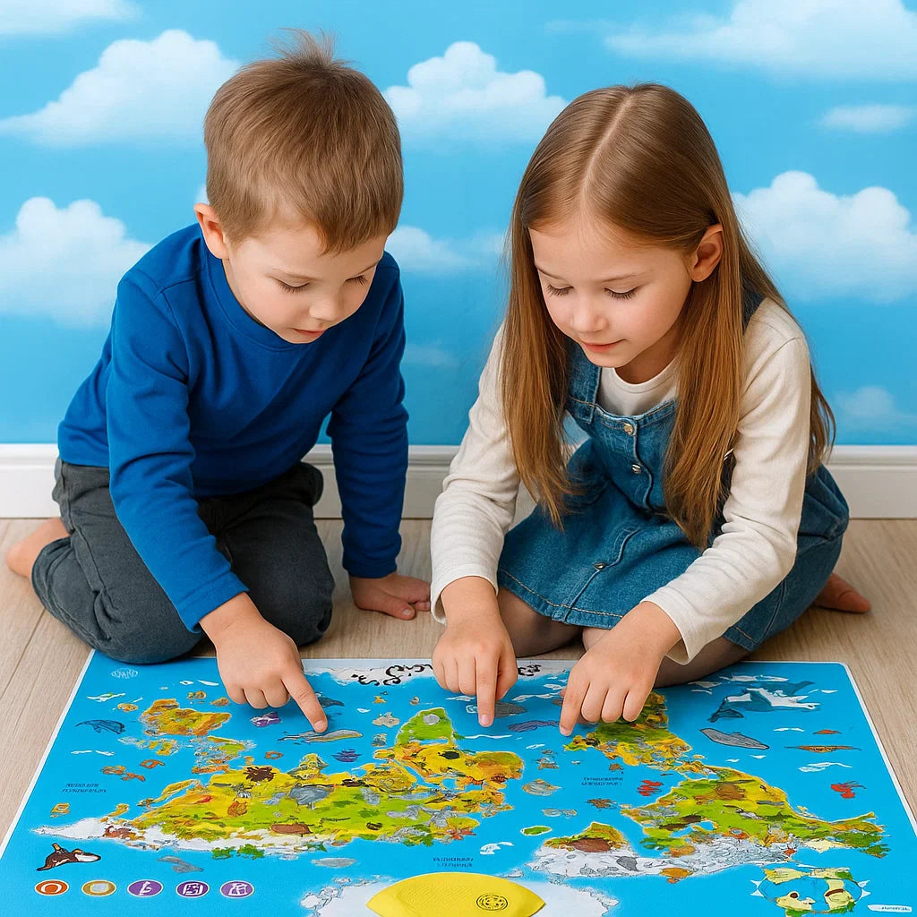 LittleExplorers – Oppiminen ja leikki – Eläinten maailmankartta