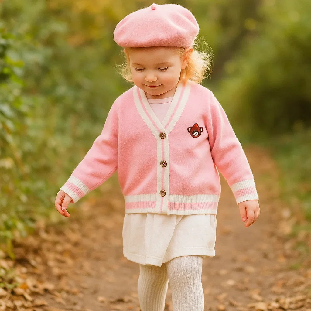 CozziWear – Warm & Trendy – Neulottu neuletakki karhuilla