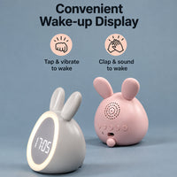 Thumbnail for BunnyGlow – Söpö ja käytännöllinen – digitaalinen lasten herätyskello, jossa on yövalo