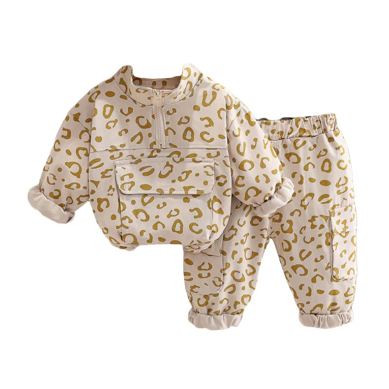 Mini Fashion™ -Tyylikäs leopardi printti - 2-osainen vaatesetti