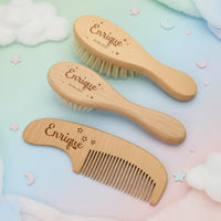 Thumbnail for Personalized Hairbrush – Pehmeä ja ainutlaatuinen – yksilöllinen vauvan hiusharjasetti