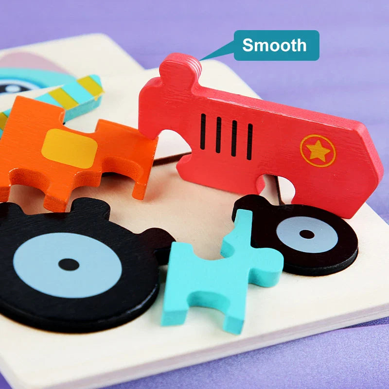 3D Wooden Puzzle™ - Leikkisä eläinseikkailu - Puinen palapeli
