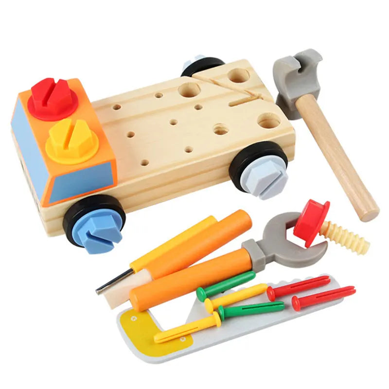 Woods™ - Väännä ja opi - Montessori-auto ruuvilauta