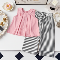 Thumbnail for Sleeveless Tops & Pants – Pehmeä ja tyylikäs – Lasten vaatteiden kesäsetti