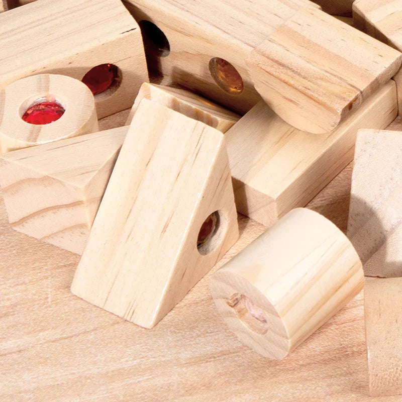 Rainbow Gem Stacking Blocks – Luova ja opettavainen – Puinen pinoamispalikkasarja