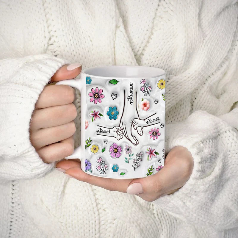 Personalized Kids Name Mug – Ainutlaatuinen äitienpäivälahja – Henkilökohtainen muki