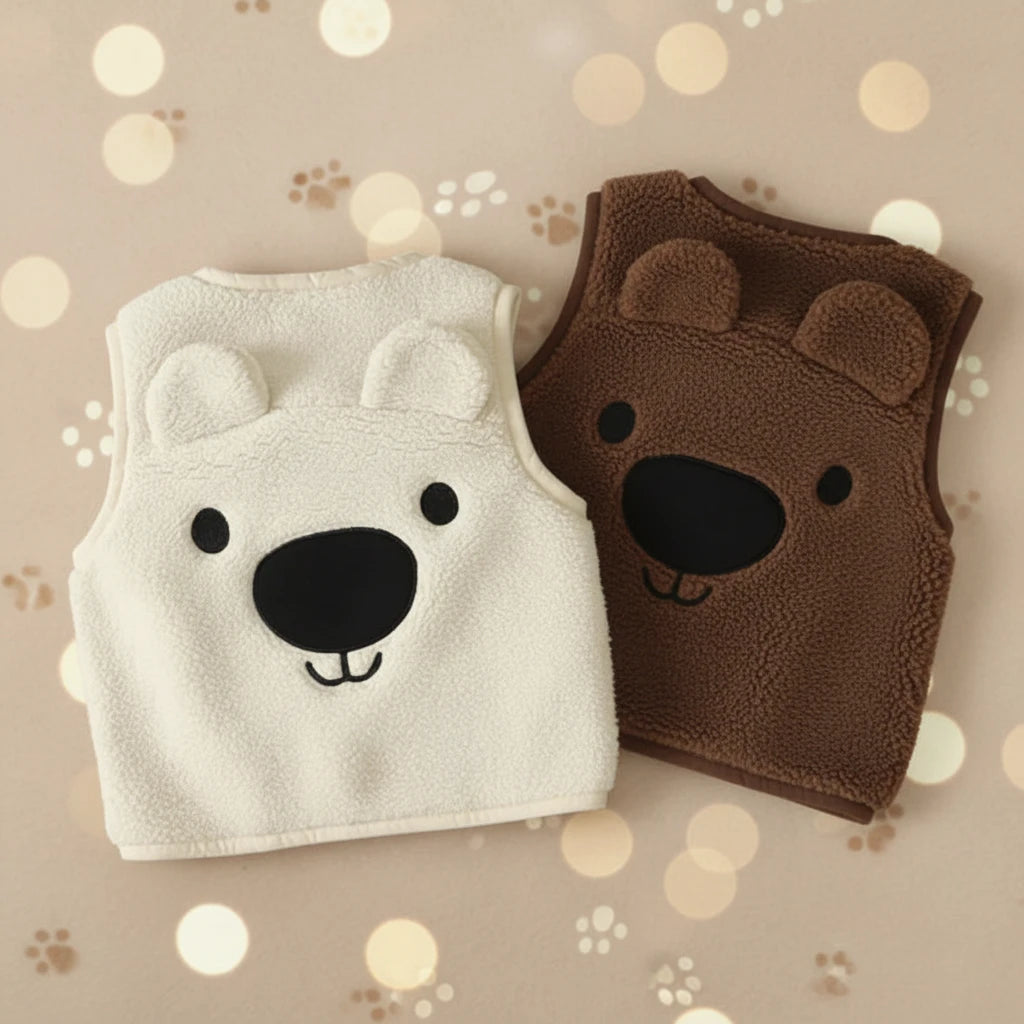 Baby Bear Fleece Vest – Lämmin ja pehmeä – Lasten karhuliivi