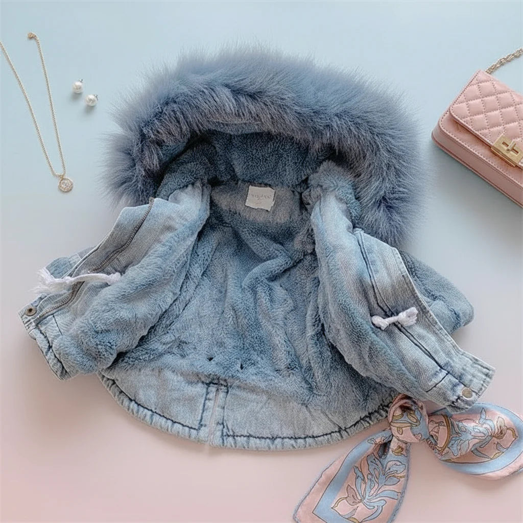 FurDream – Denim Look – Talvitakki hupulla