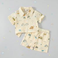 Thumbnail for Dinosaur & Car Print Outfit – Tyylikäs ja leikkisä – kesävaatesetti
