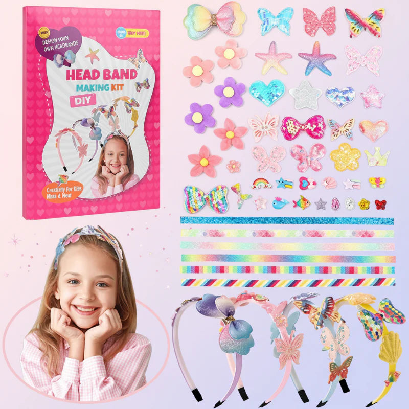 DIY Headband Making Kit – Luova ja leikkisä – hiuspanta-asustepaketti