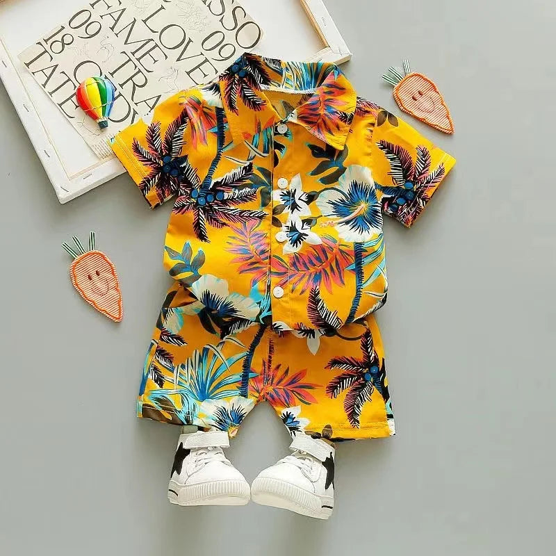 Mini Fashion™ - Raikas & iloinen - Kukkainen poikien setti
