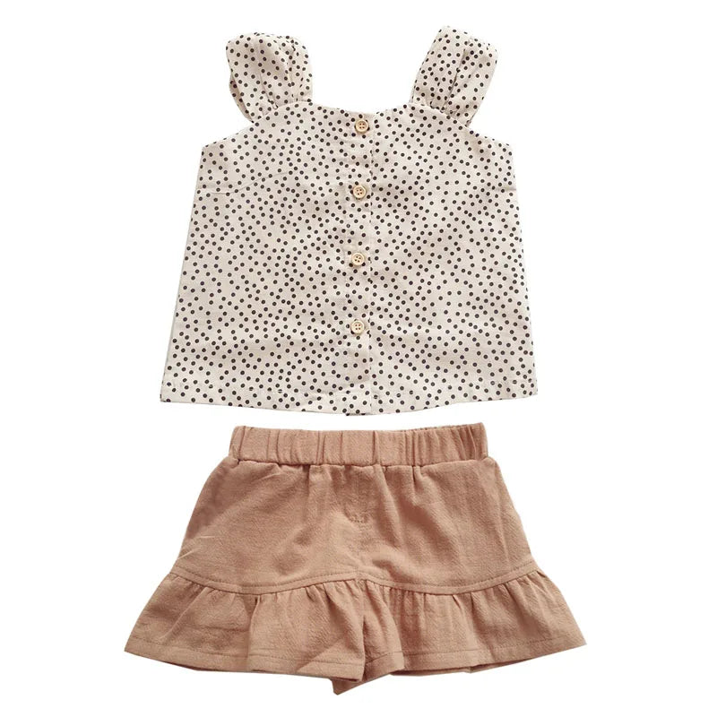 Mini Fashion™ - Puuvillainen kesäasu tytöille