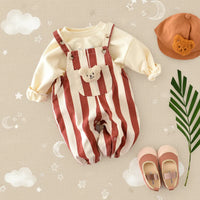 Thumbnail for Striped Overall Romper – Pehmeä ja mukava – Lasten haalari