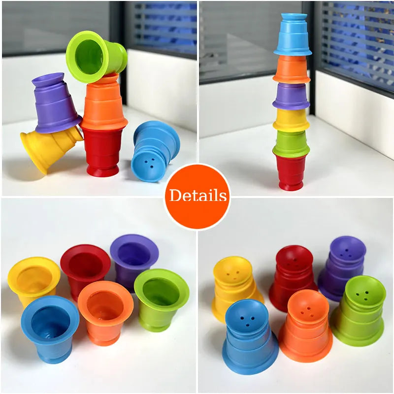 Rainbow Stacker Cups™ - Sateenkaaren värit - Pinoamiskuppipeli