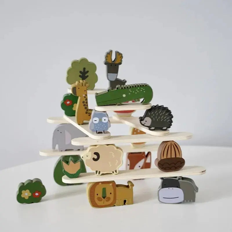 Animal Stackers™ - Ohut pinoaminen - Puueläimet Pinoamislelut